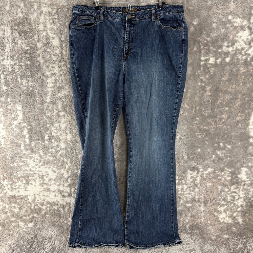 St. John's Bay Plus Size 20W Bootcut Stretch Denim Jeans Blue Long Women